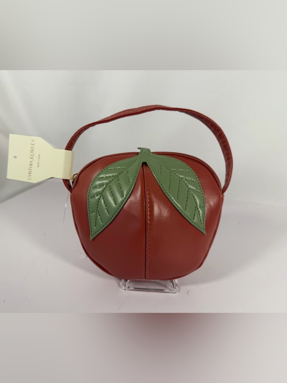 4137: NWT Cynthia Rowley New York Apple Novelty Mini Handbag Red Green